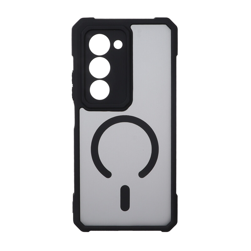 قاب مات طرح مگ سیف ایربگ دار محافظ لنز برجسته Xiaomi Redmi 15 - مشکی