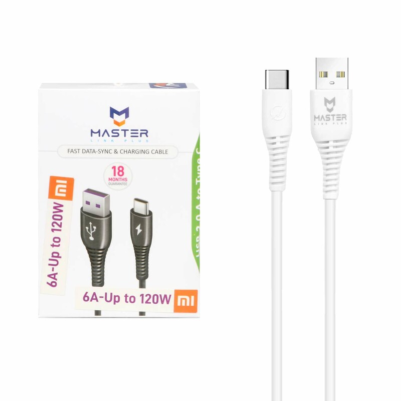 کابل شارژ توربو فست MASTER Type-C مدل ETM 003 120W - سفید
