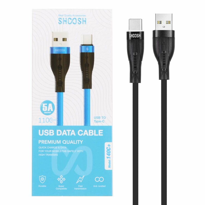 کابل شارژ 1.1 متری فست Shoosh Type-C مدل +SH140C - مشکی - SMO