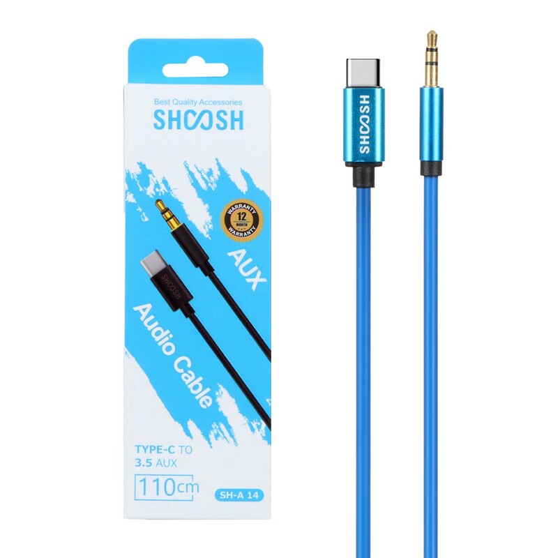 کابل تبدیل Shoosh AUX TO Type-C مدل SH-A 14 - آبی - SMO