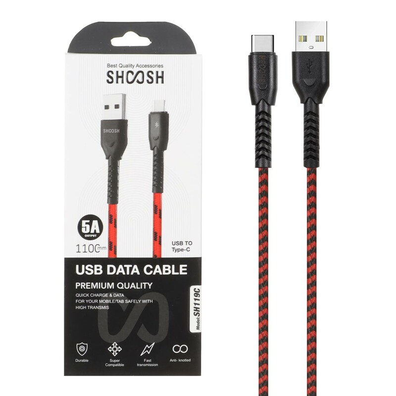 کابل شارژ 1.1 متری فست Shoosh Type-C مدل SH119C - قرمز - SMO