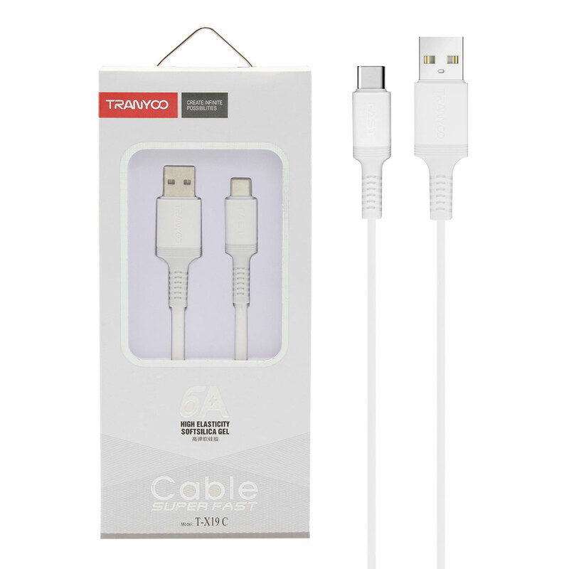 کابل شارژ فست TRANYOO Type-C مدل T-X19C - سفید