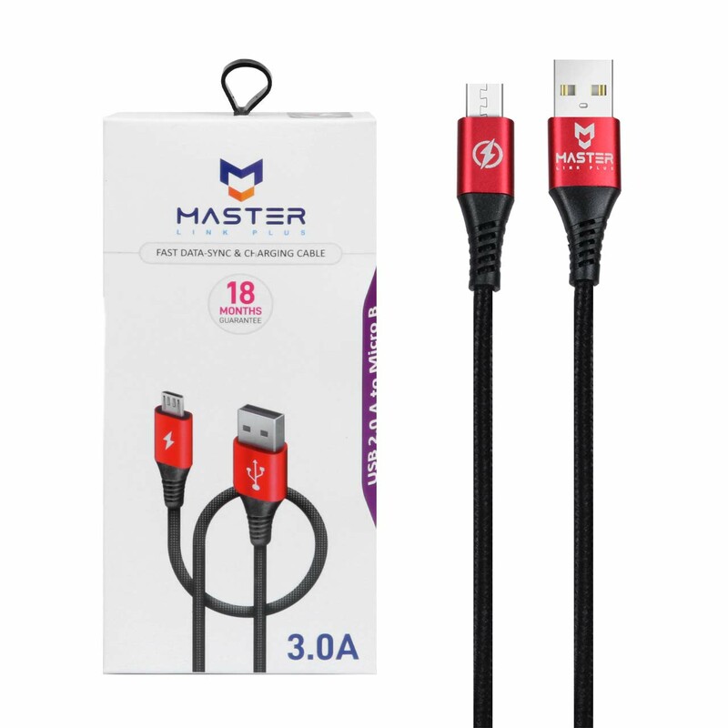 کابل شارژ کنفی سوپر فست اندروید MASTER مدل ETM 005 - مشکی قرمز