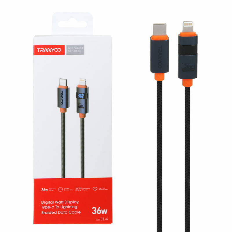 کابل شارژ 1.2 متری فست Tranyoo Type-C To Lightning مدل CL-6 - مشکی