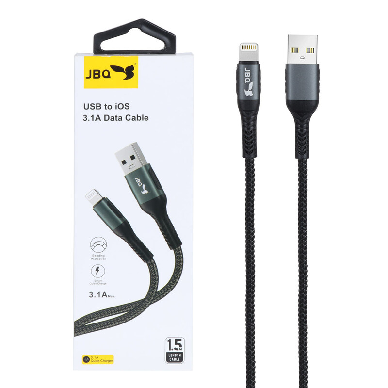 کابل شارژ 1.5 متری فست آیفون JBQ مدل DT-01 - مشکی (گارانتی یکساله رصاصی)