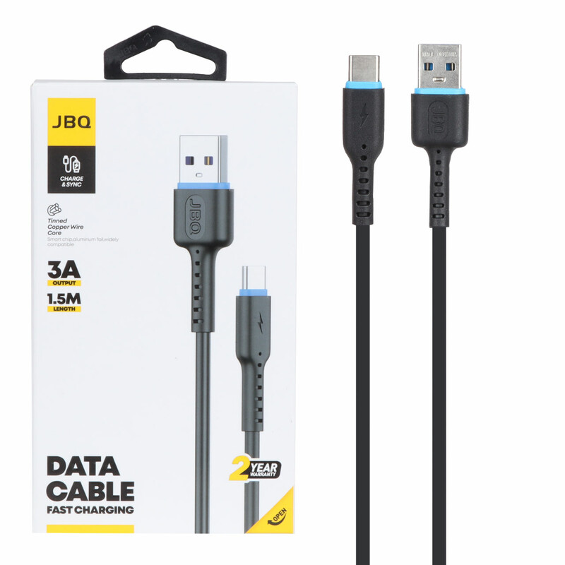 کابل شارژ 1.5 متری فست JBQ Type-C مدل CA-732 - مشکی (گارانتی یکساله رصاصی)