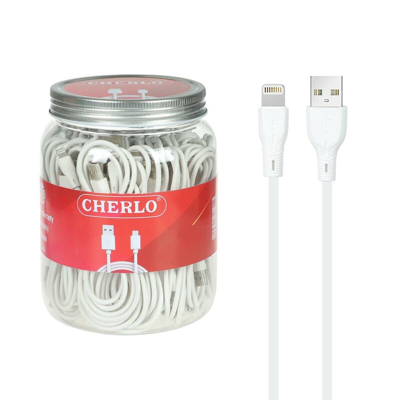 کابل شارژ 1.1 متری فست آیفون CHERLO - سفید (بسته 40 عددی) - SMO