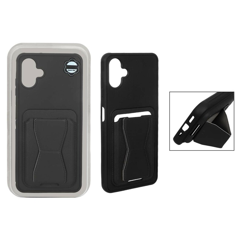 قاب چرمی Magsafe جاکارتی استندشو مگنتی Samsung Galaxy A06 - مشکی (پک دار) - MPS