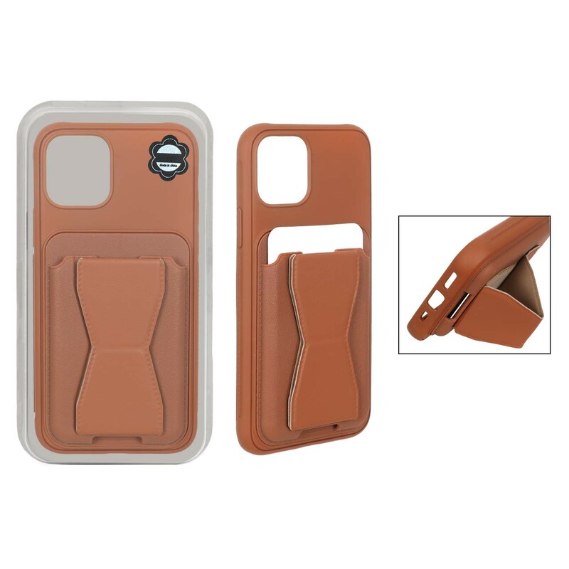 قاب چرمی Magsafe جاکارتی استندشو مگنتی Apple iPhone 11 Pro - قهوه ای (پک دار) - MPS