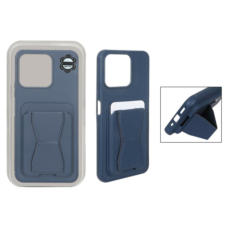 قاب چرمی Magsafe جاکارتی استندشو مگنتی Honor X7c - سرمه ای (پک دار) - MPS