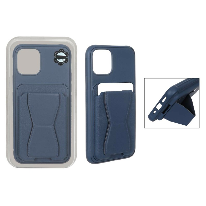 قاب چرمی Magsafe جاکارتی استندشو مگنتی Apple iPhone 11 Pro - سرمه ای (پک دار) - MPS