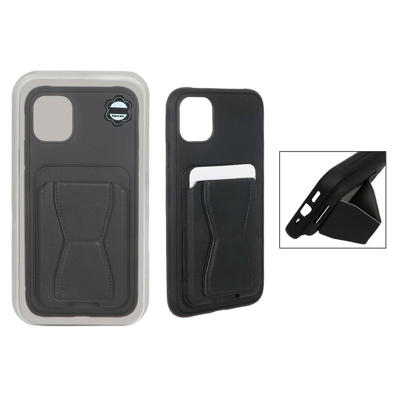 قاب چرمی Magsafe جاکارتی استندشو مگنتی Apple iPhone 11 - مشکی (پک دار) - MPS