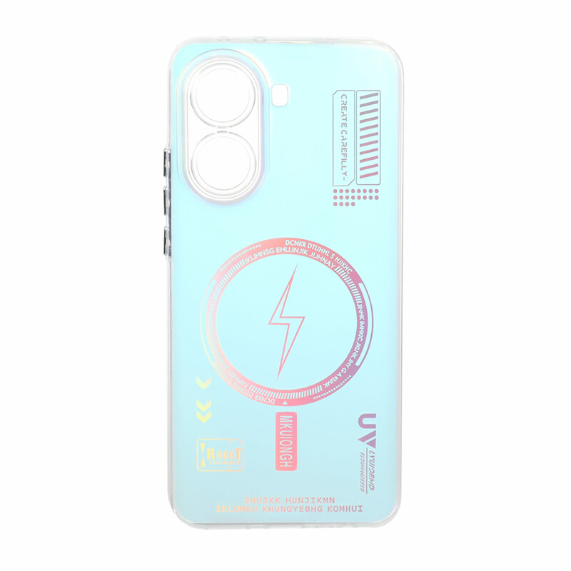 قاب SO COOL طرح مگ سیف هولوگرامی RT محافظ لنز شفاف Xiaomi Poco X7 Pro - هفت رنگ