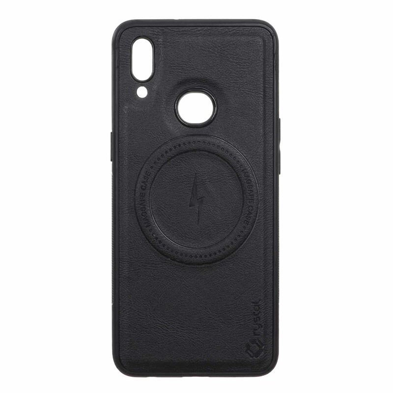 قاب Crystal طرح چرم MagSafe مدل Samsung Galaxy A10s - مشکی