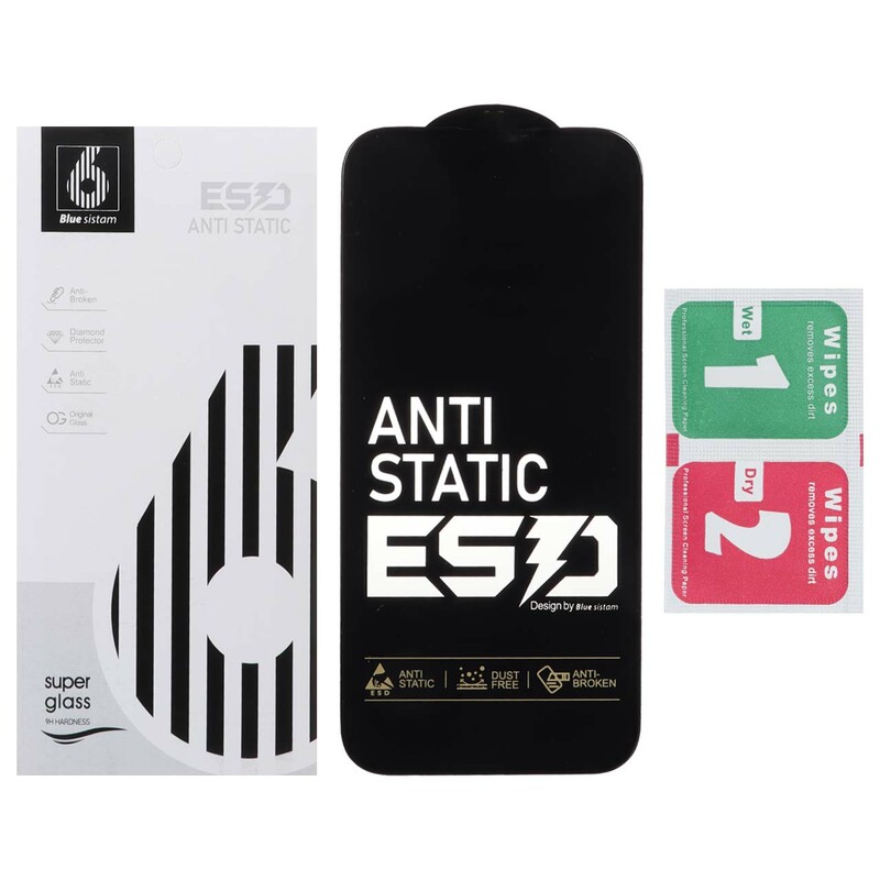 محافظ صفحه نمایش شیشه ای Full Cover ESD Anti Static - Super 6 OG مدل Apple iPhone 6 / iPhone 7 / iPhone 8 -  مشکی (پک دار)