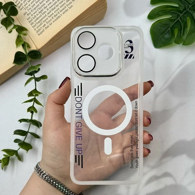 قاب Diamond Space طرح مگ سیف لنز گلس دار Honor 400 Lite - سفید