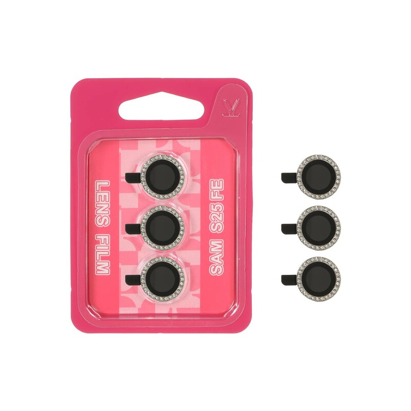 محافظ لنز رینگی اورجینال نگین دار Samsung Galaxy S25 FE - نقره ای (پک دار)