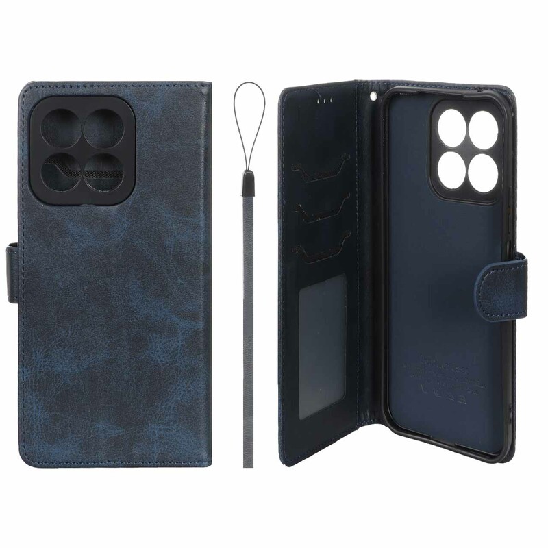 کیف موبایل مگنتی درجه یک داخل خز MNC Plus مدل Honor X8c - سرمه ای