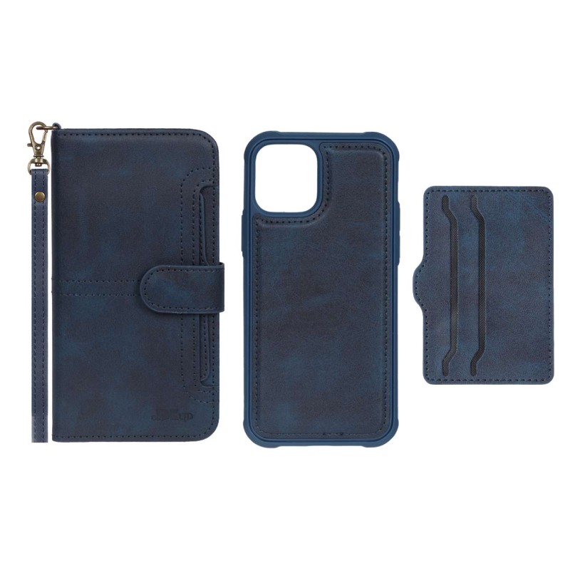 کیف موبایل مگنتی JDK با ست بند و جاکارتی Apple iPhone 12 / iPhone 12 Pro - سرمه ای تیره (پک دار)