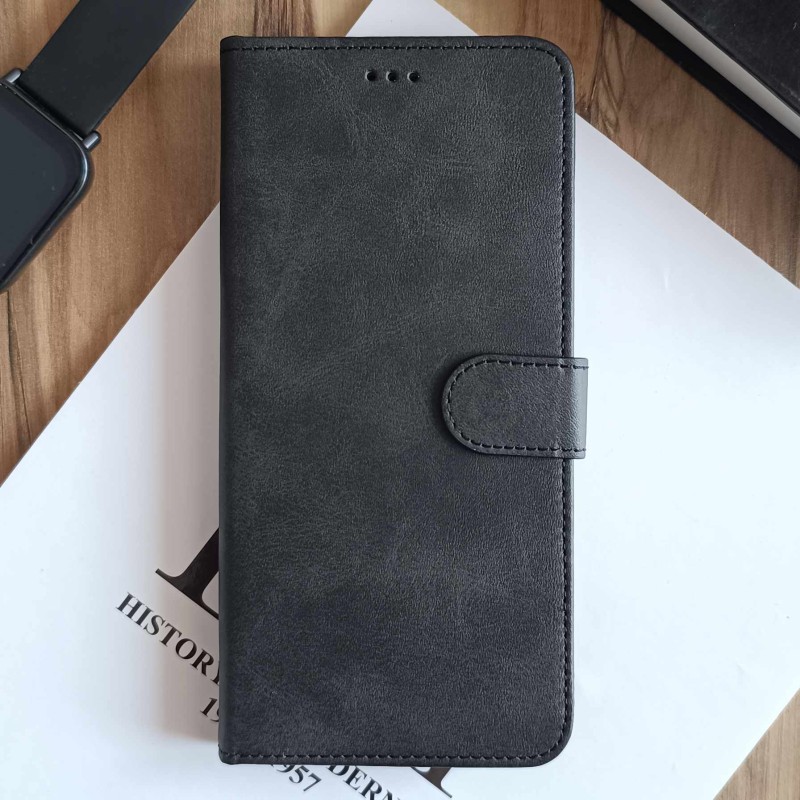 کیف چرمی موبایل مگنتی محافظ لنز دار  Samsung Galaxy A07 - مشکی