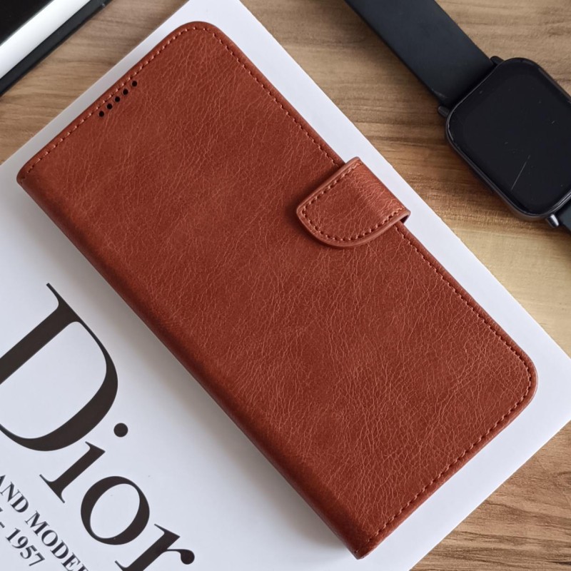 کیف چرمی موبایل مگنتی محافظ لنز دار  Honor 400 Lite - قهوه ای