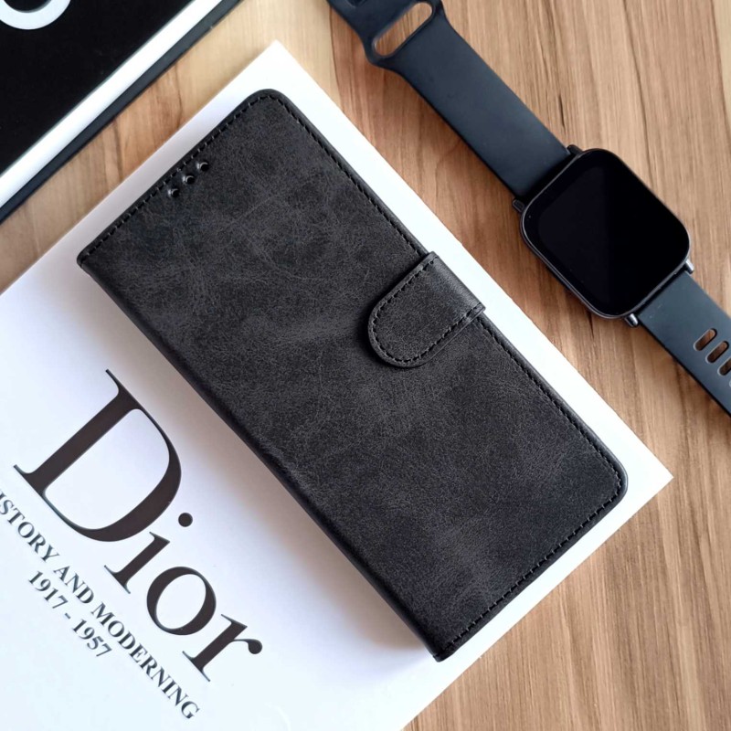 کیف چرمی موبایل مگنتی محافظ لنز دار  Samsung Galaxy A04 -  مشکی