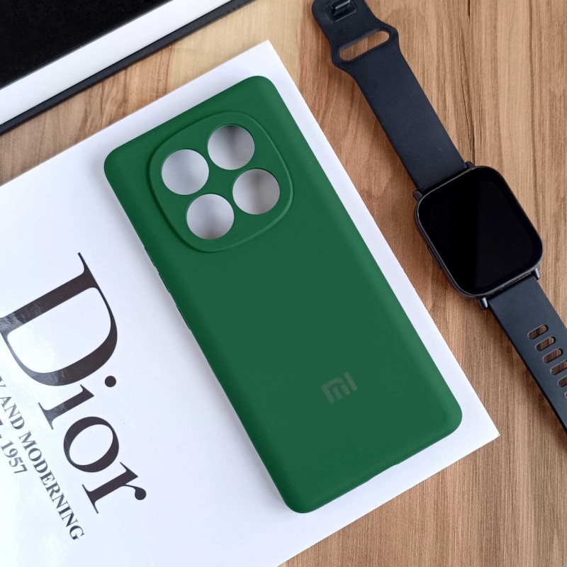قاب سیلیکونی پاک کنی اورجینال Master Quality مدل Xiaomi Redmi Note 14 Pro 4G - سبز تیره (پک دار)