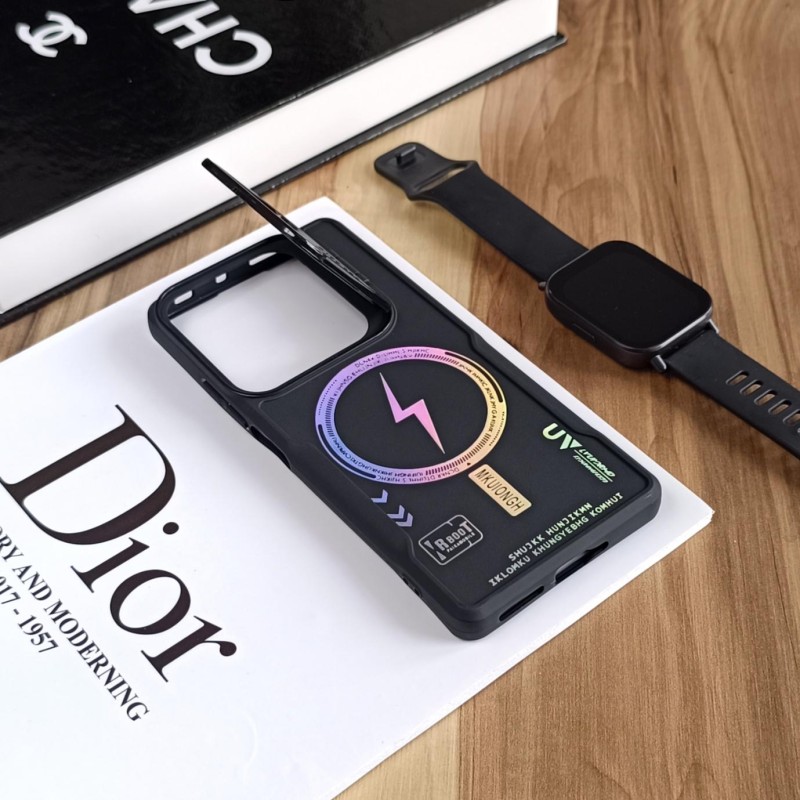 قاب Case Pro لنز استند شو طرح Magsafe مناسب Xiaomi Redmi Note 14s / Note 13 Pro 4G / M6 Pro 4G  - مشکی