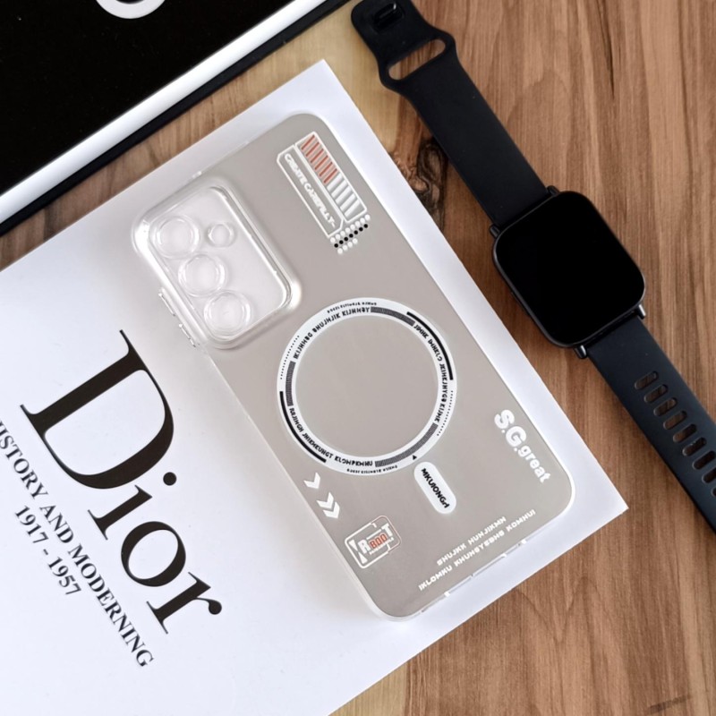 قاب SO COOL طرح مگ سیف هولوگرامی UV محافظ لنز شفاف مناسب Samsung Galaxy A16 - سفید