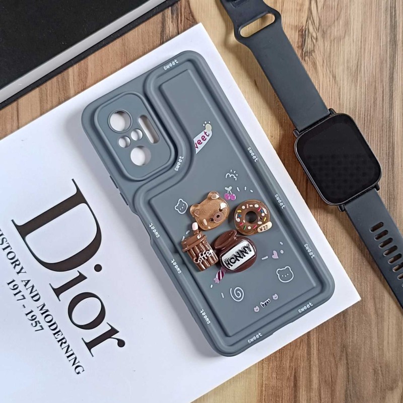 قاب عروسکی سه بعدی مناسب شیائومی Redmi Note 10 4G - طوسی