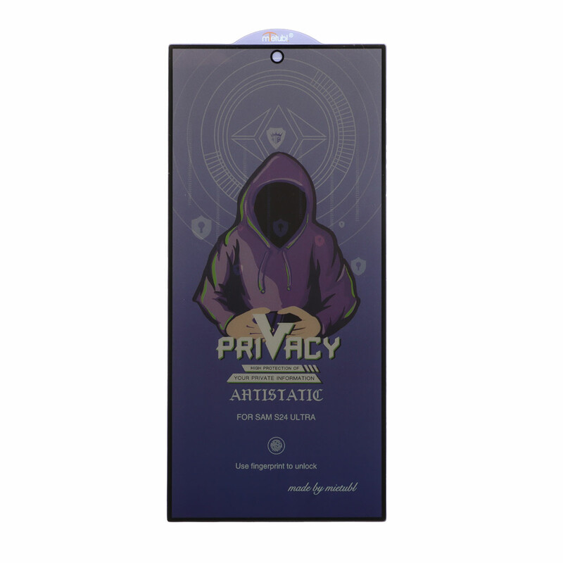 محافظ صفحه نمایش شیشه ای Full Cover Mietubl Anti Static Privacy مدل Samsung Galaxy S24 Ultra