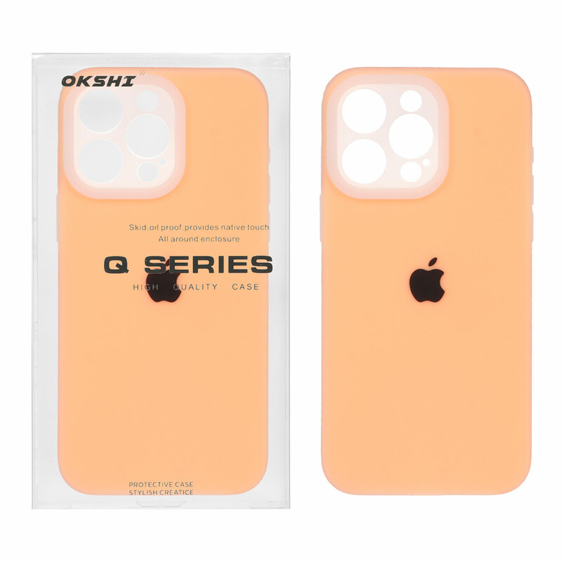 قاب Q Series سیلیکونی پاستیلی Apple iPhone 15 Pro Max - نارنجی (پک دار)