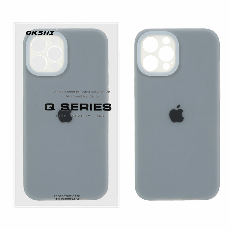 قاب Q Series سیلیکونی پاستیلی Apple iPhone 12 Pro Max - خاکستری (پک دار)