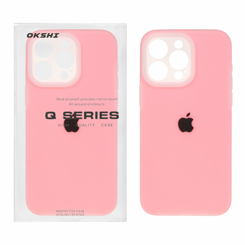 قاب Q Series سیلیکونی پاستیلی Apple iPhone 15 Pro Max - صورتی (پک دار)