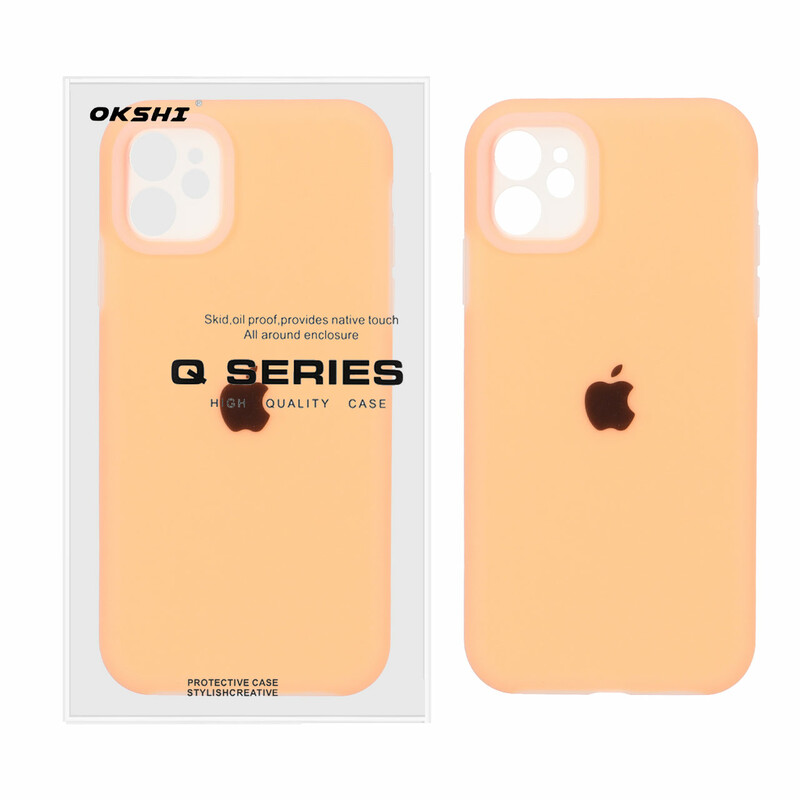 قاب Q Series سیلیکونی پاستیلی Apple iPhone 11 - نارنجی (پک دار)