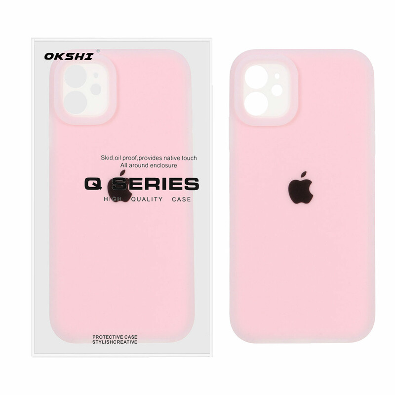 قاب Q Series سیلیکونی پاستیلی Apple iPhone 12 - صورتی روشن (پک دار)