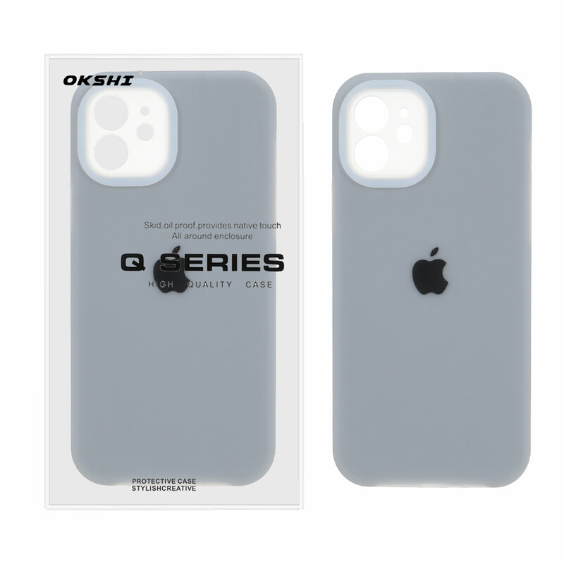قاب Q Series سیلیکونی پاستیلی Apple iPhone 12 - خاکستری (پک دار)