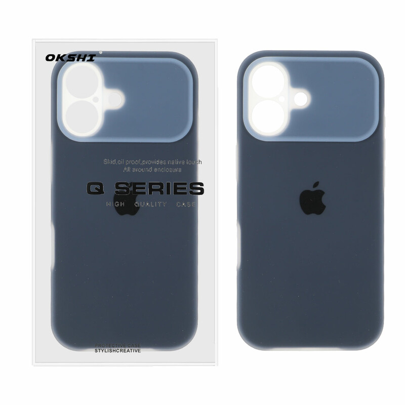 قاب Q Series سیلیکونی پاستیلی Apple iPhone 17 - سرمه ای (پک دار)