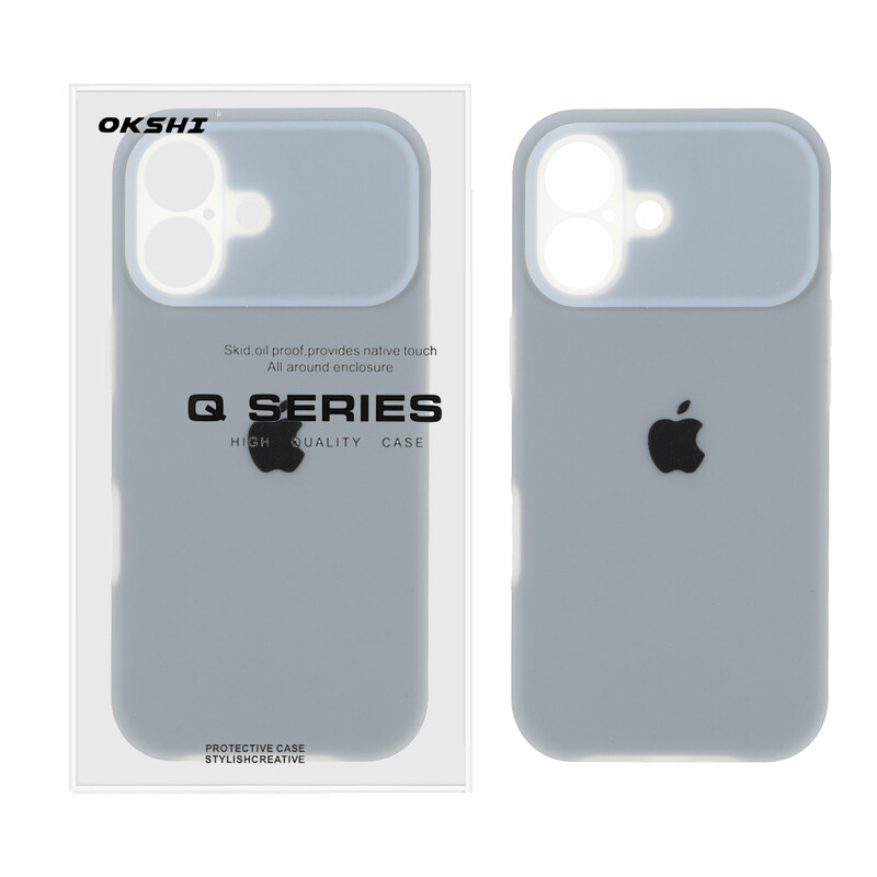 قاب Q Series سیلیکونی پاستیلی Apple iPhone 17 - خاکستری (پک دار)