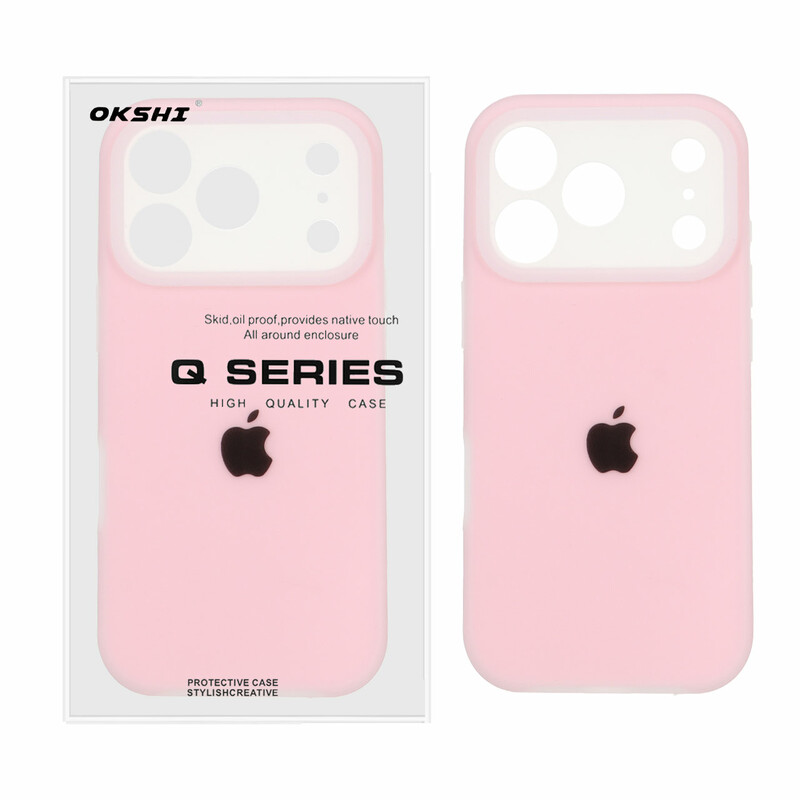 قاب Q Series سیلیکونی پاستیلی Apple iPhone 17 Pro Max - صورتی روشن (پک دار)