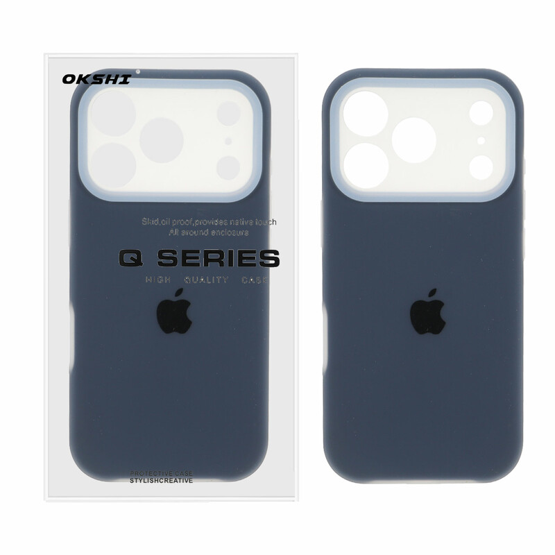 قاب Q Series سیلیکونی پاستیلی Apple iPhone 17 Pro Max - سرمه ای (پک دار)