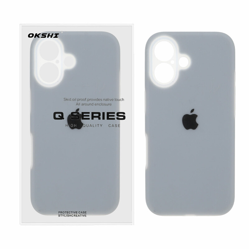 قاب Q Series سیلیکونی پاستیلی Apple iPhone 16 - خاکستری (پک دار)