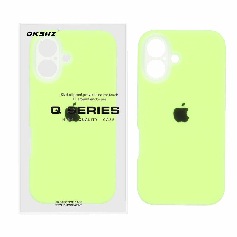 قاب Q Series سیلیکونی پاستیلی Apple iPhone 16 - سبز فسفری (پک دار)