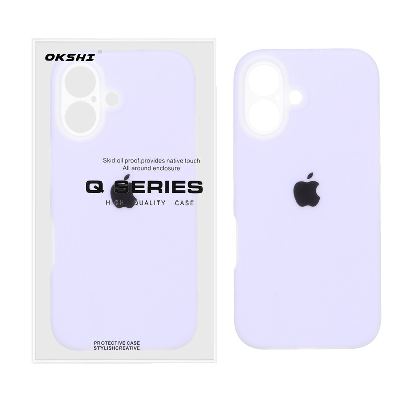 قاب Q Series سیلیکونی پاستیلی Apple iPhone 16 - یاسی (پک دار)