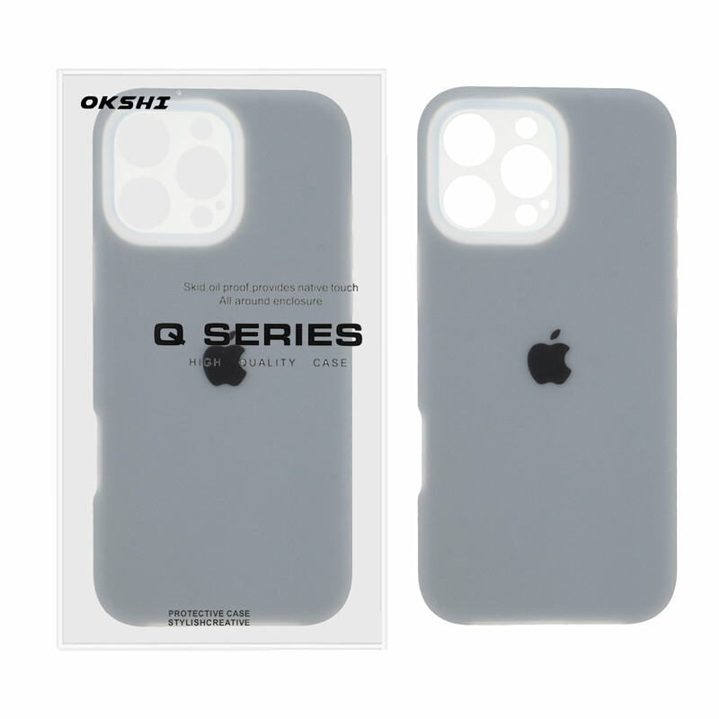 قاب Q Series سیلیکونی پاستیلی Apple iPhone 16 Pro Max - خاکستری (پک دار)