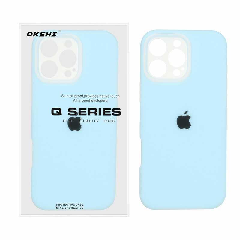 قاب Q Series سیلیکونی پاستیلی Apple iPhone 16 Pro Max - آبی (پک دار)