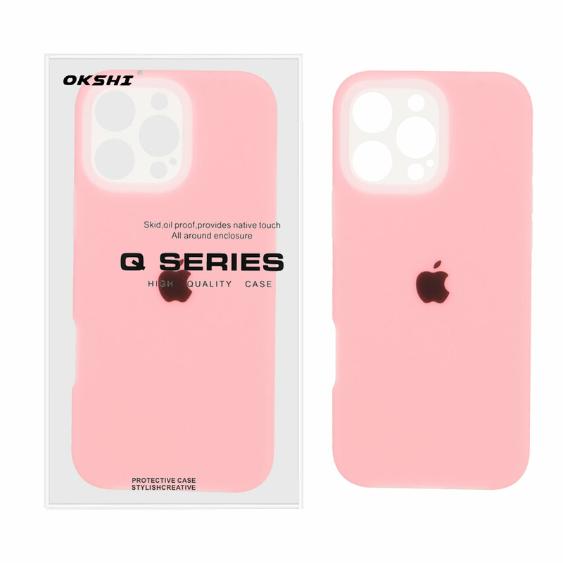 قاب Q Series سیلیکونی پاستیلی Apple iPhone 16 Pro Max - صورتی (پک دار)