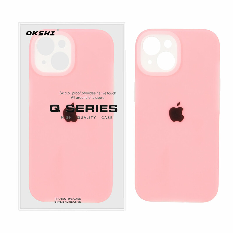 قاب Q Series سیلیکونی پاستیلی Apple iPhone 15 - صورتی (پک دار)