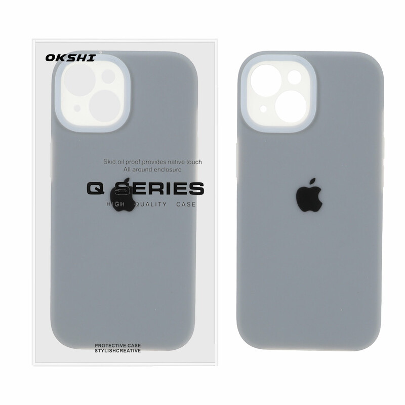 قاب Q Series سیلیکونی پاستیلی Apple iPhone 15 - خاکستری (پک دار)