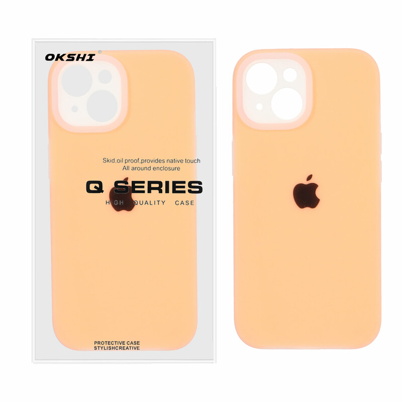 قاب Q Series سیلیکونی پاستیلی Apple iPhone 15 - نارنجی (پک دار)
